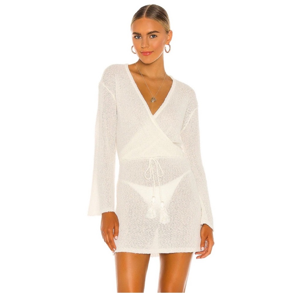 L*Space White Wrap Swim Cover-Up